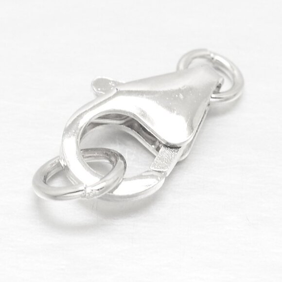 2pcs Big 925 Sterling Silver Lobster Claw Clasps W Jump Rings For Jewelry Making - Picture 2 of 4